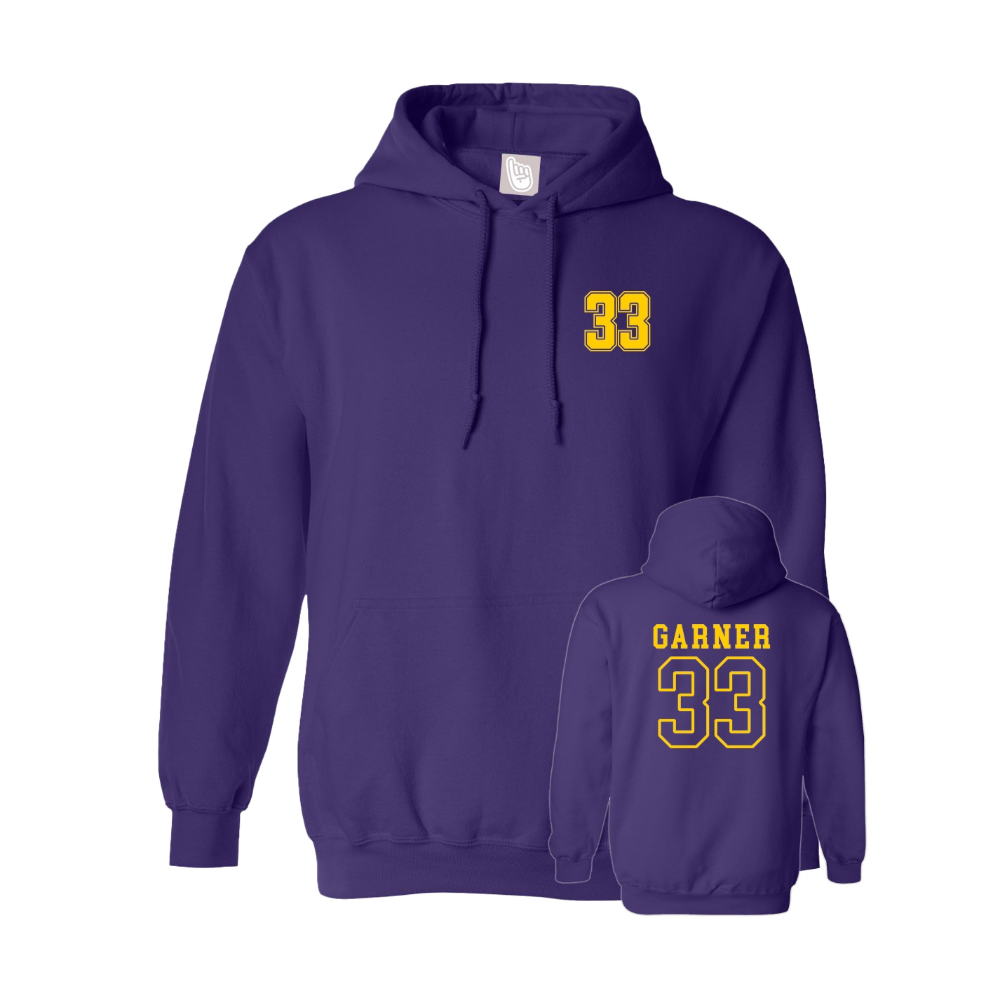 Hoodie — Chest Back in Purple