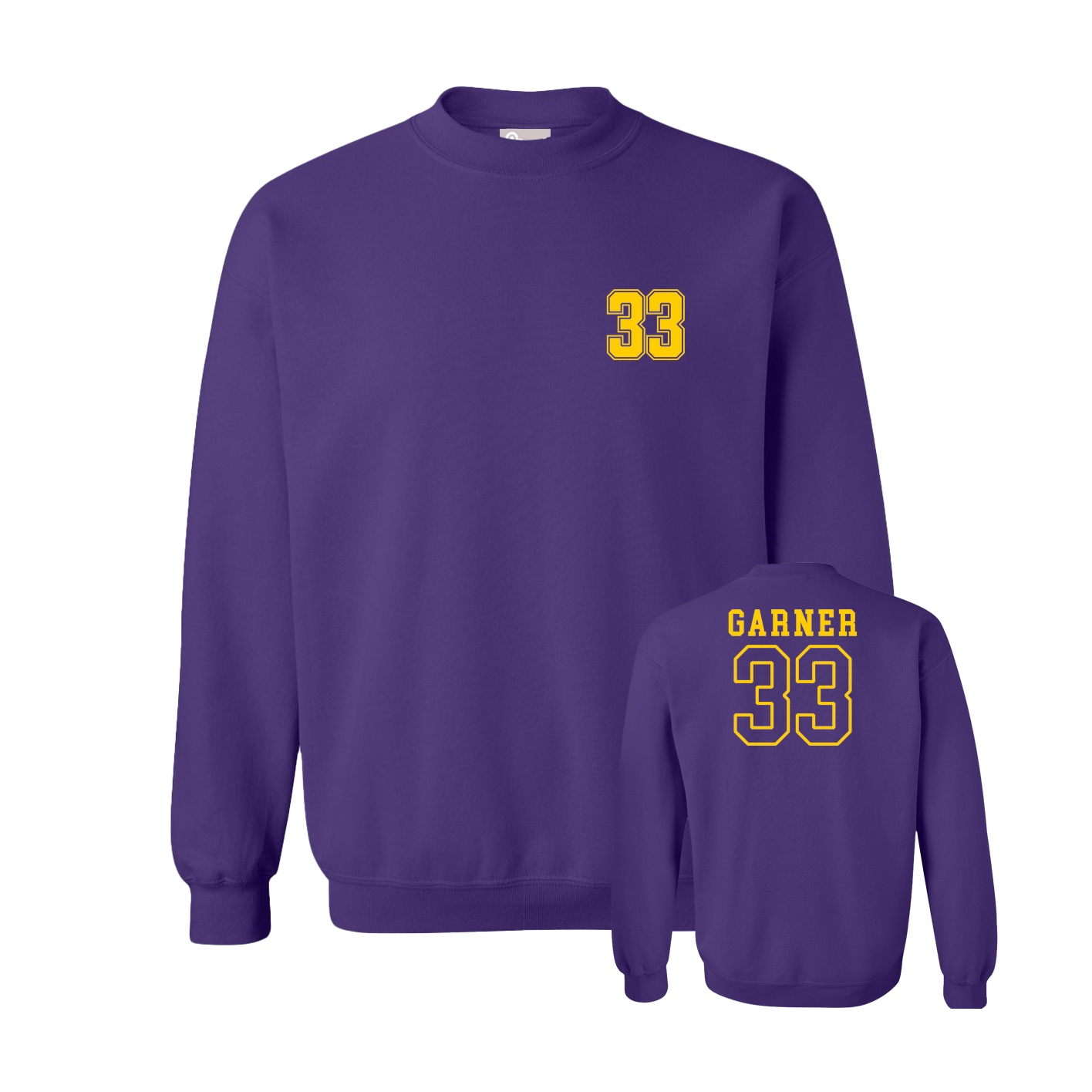 Fleece Crew — Chest Back in Purple