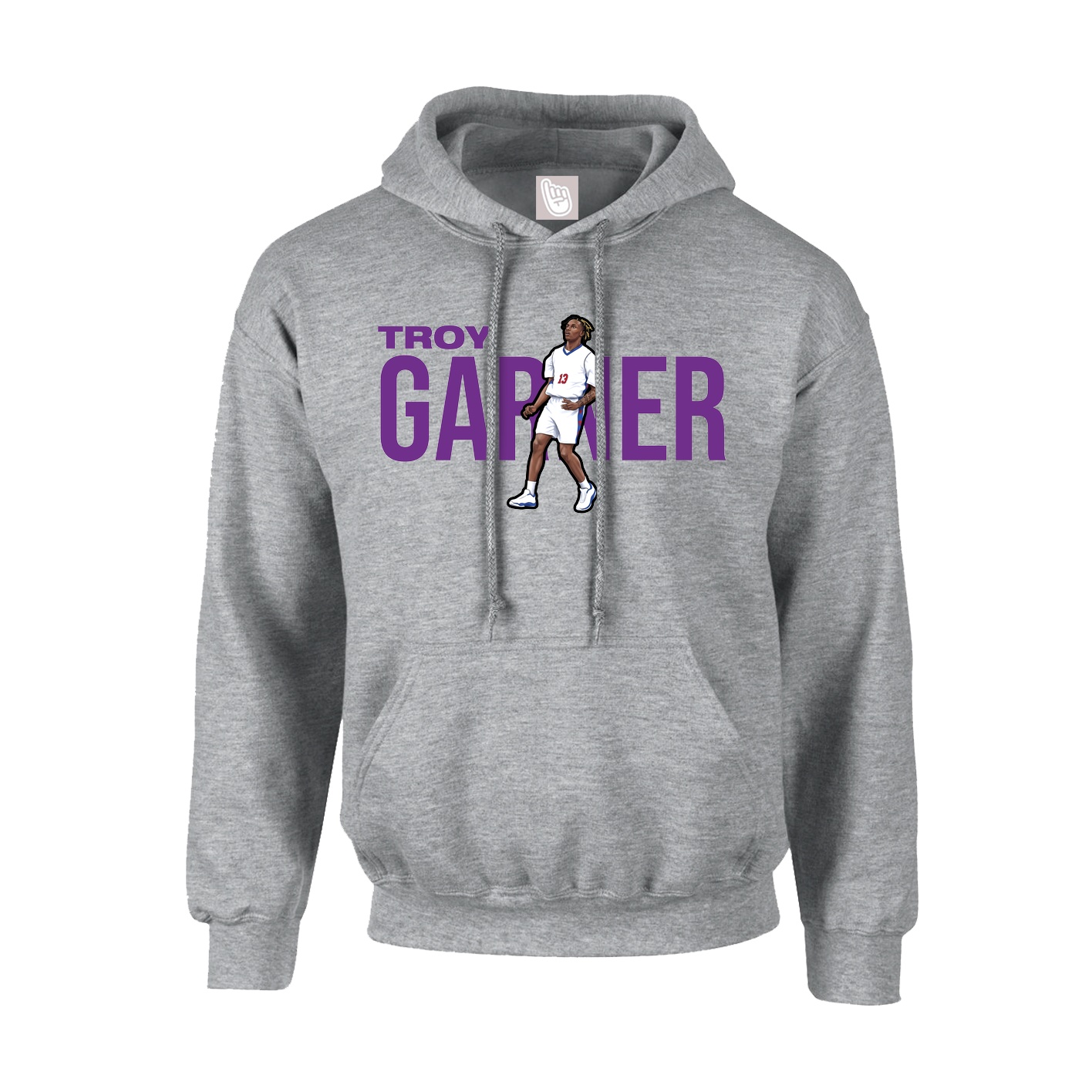 Youth Hoodie — Player Name in Grey