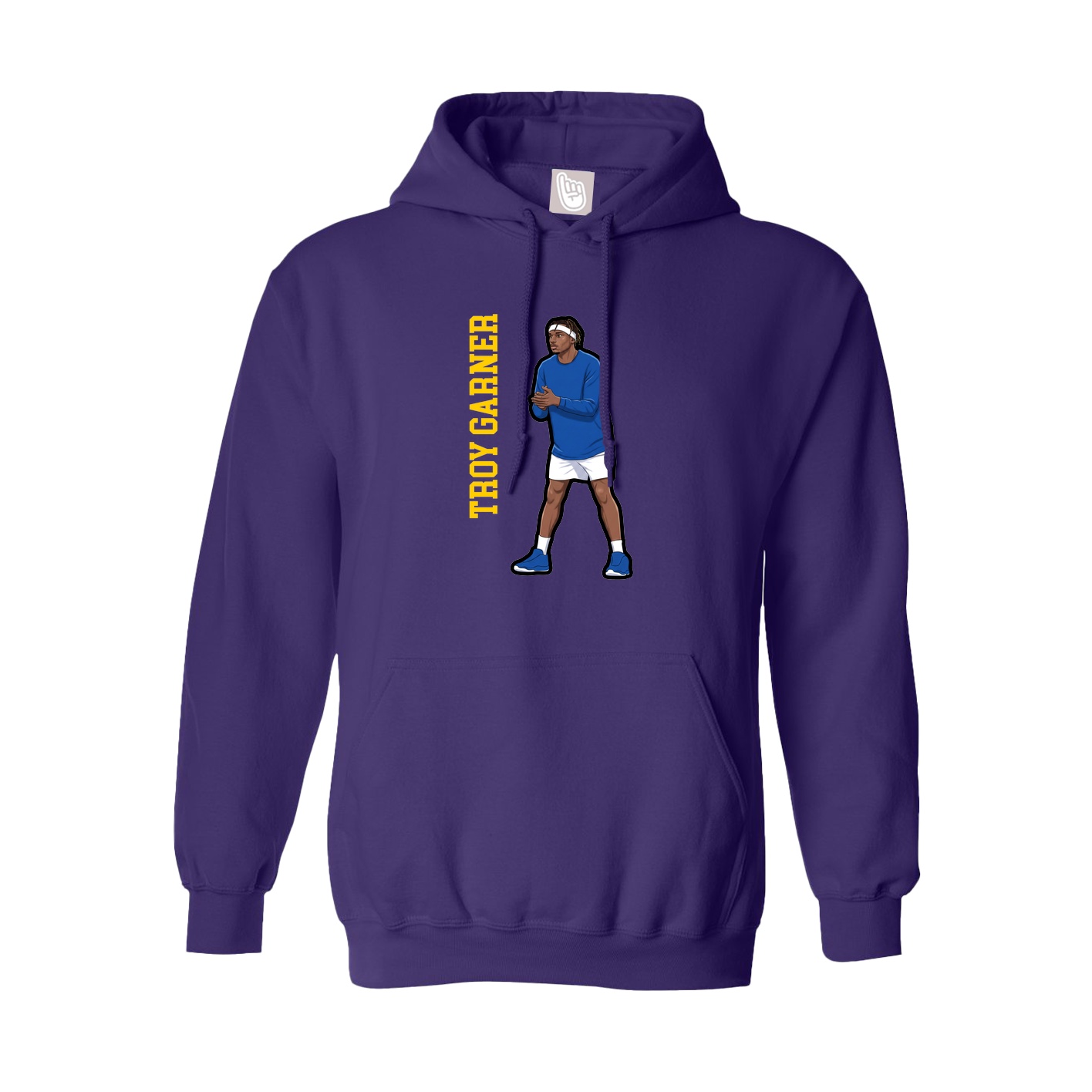 Youth Hoodie — Name Vertical in Purple
