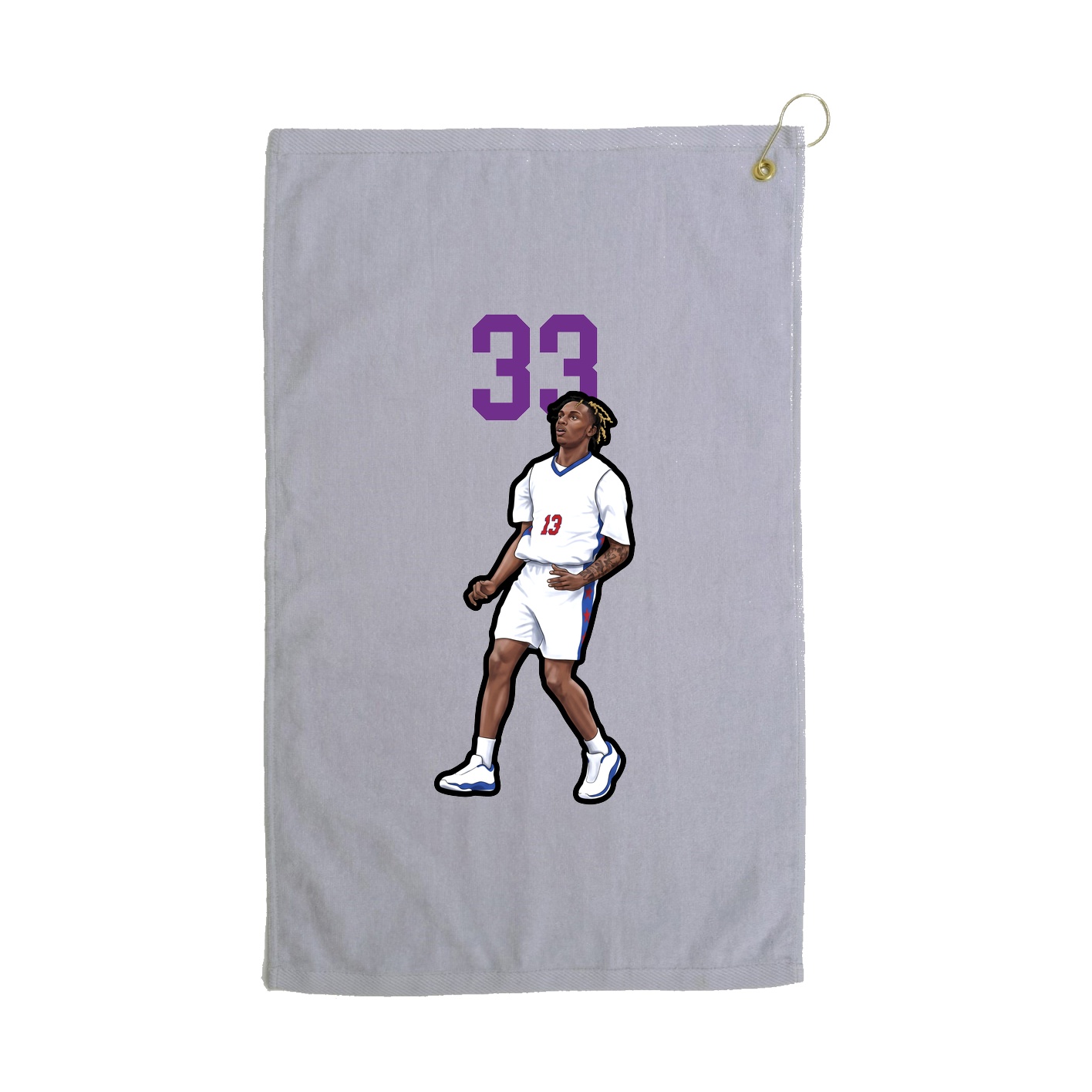 Golf Towel — Number Top in Grey