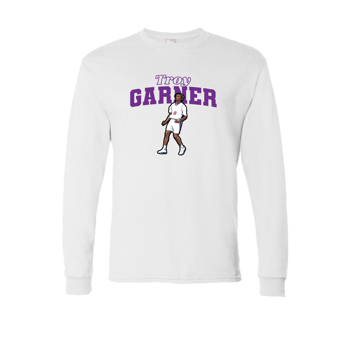 Long Sleeve Tee — Name Arch in White