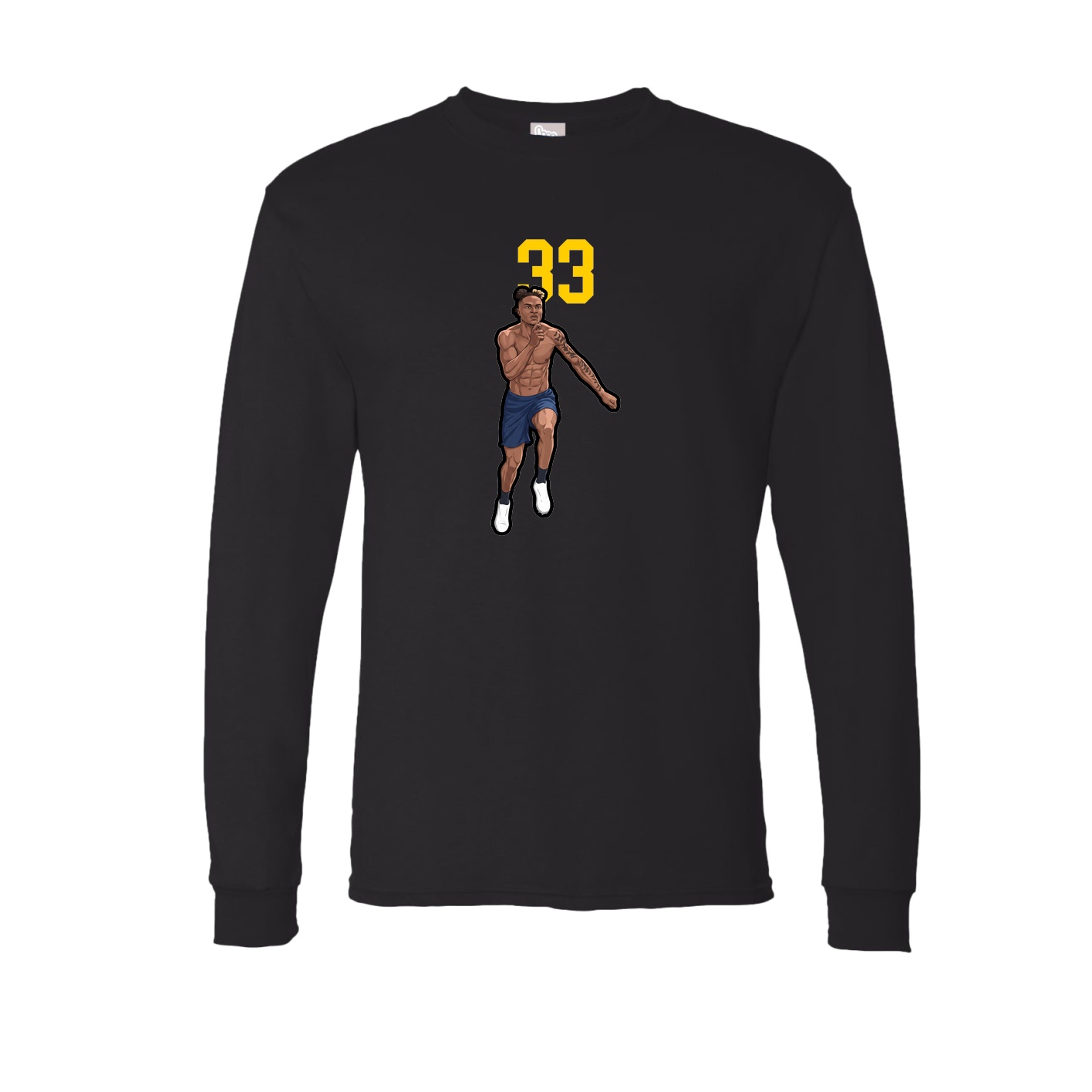 Long Sleeve Tee — Number Top in Black