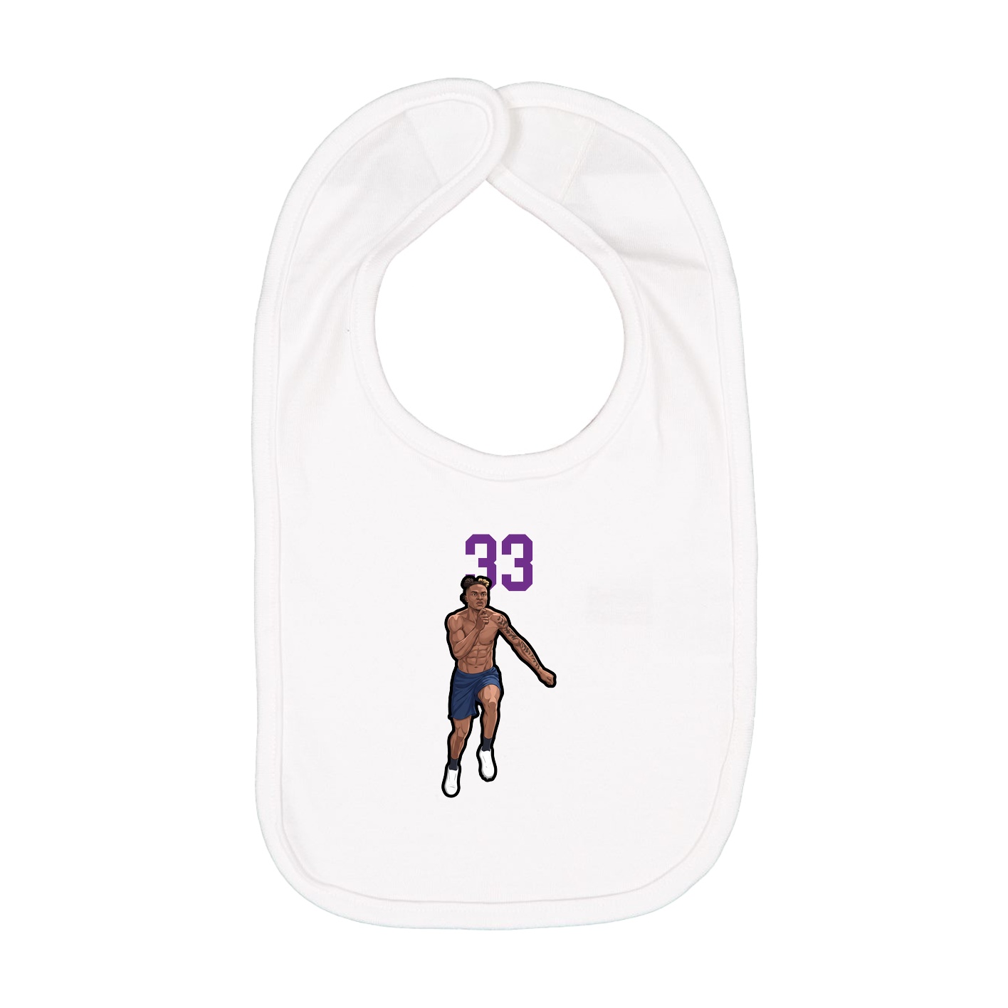 Infant Bib — Number Top in White