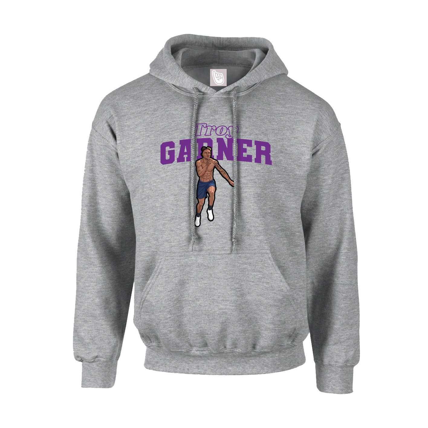 Hoodie — Name Arch in Grey