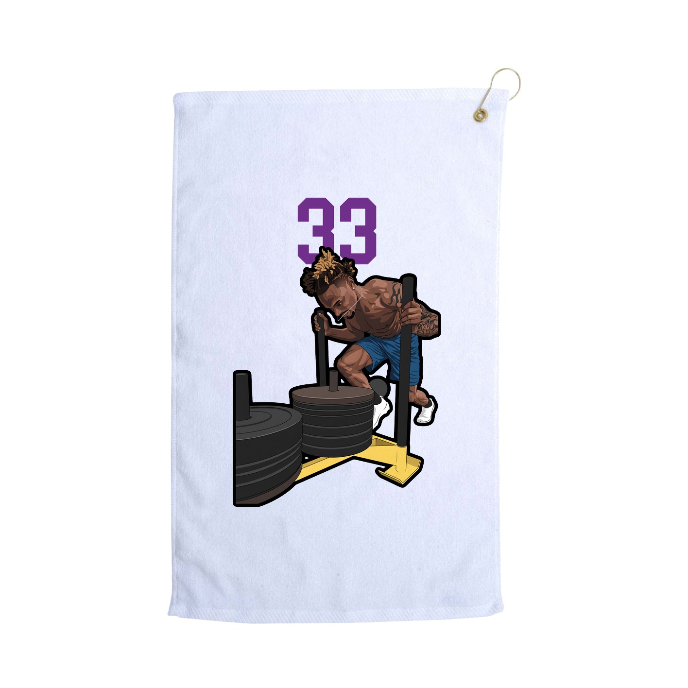 Golf Towel — Number Top in White