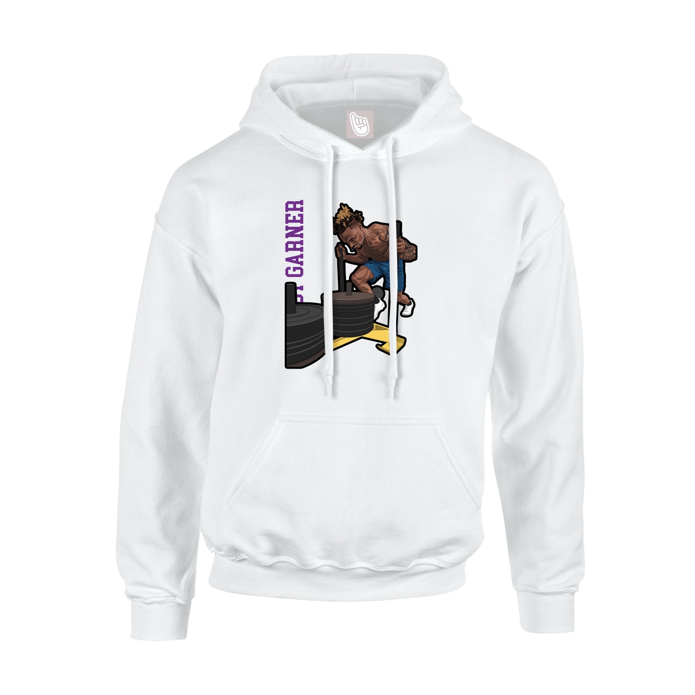 Youth Hoodie — Name Vertical in White