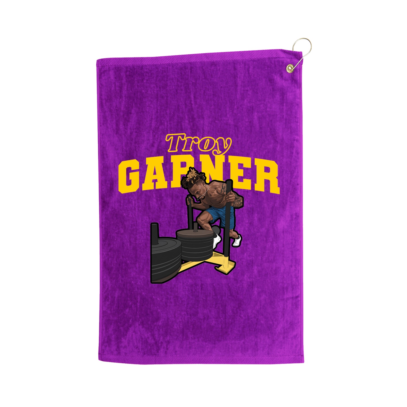 Golf Towel — Name Arch in Purple