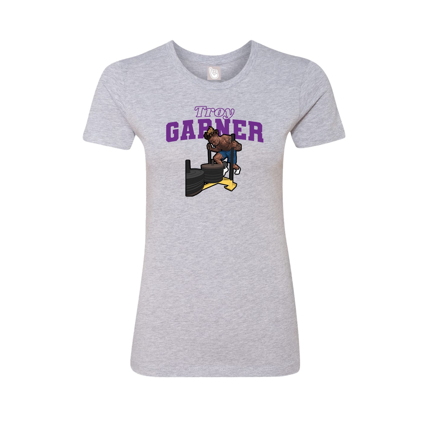 Fitted Women's Tee — Name Arch in Grey