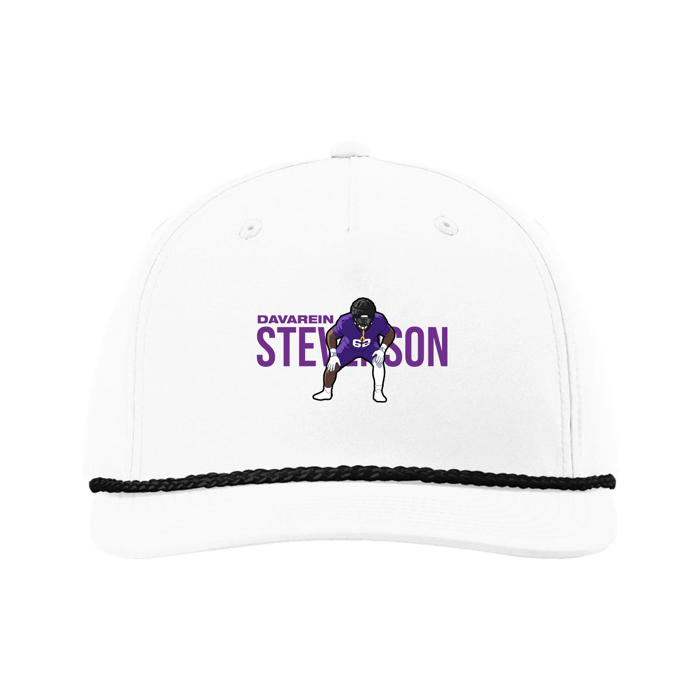 Five-Panel Classic Rope Cap — Player Name in White