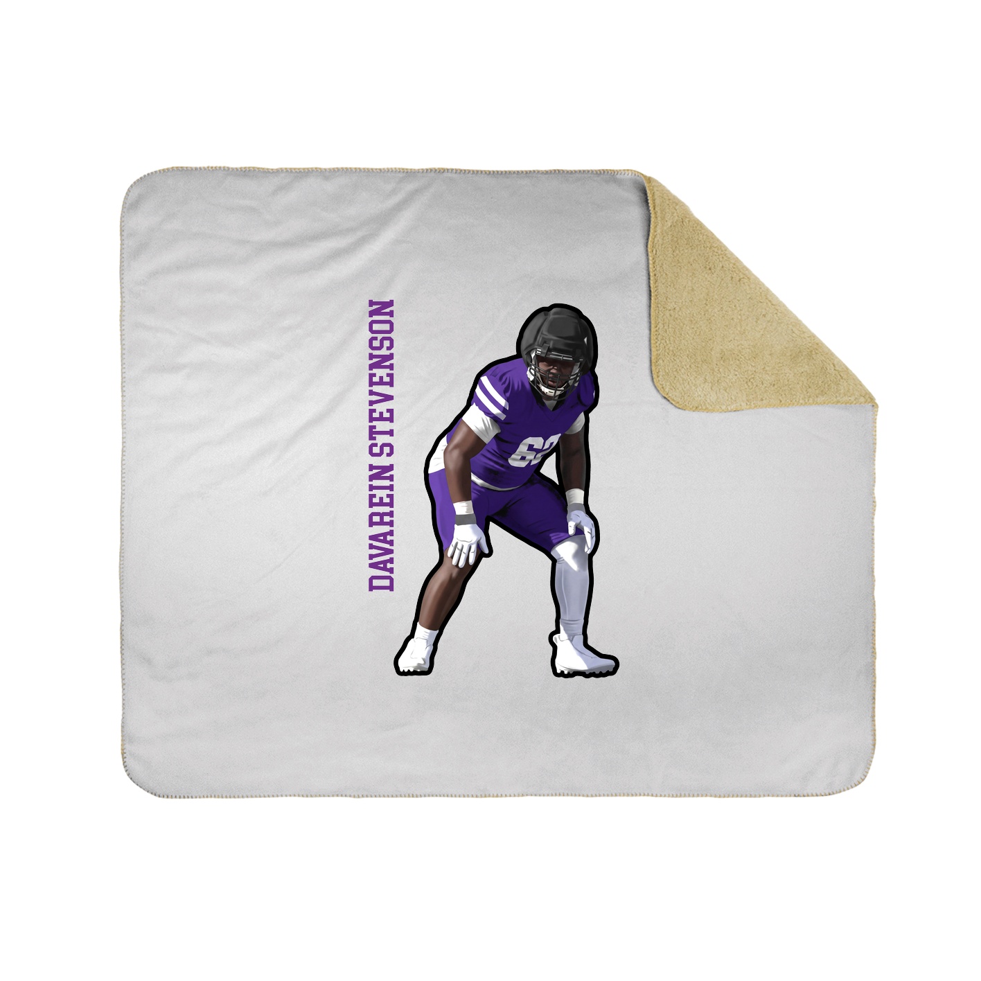 Throw Blanket — Name Vertical in White