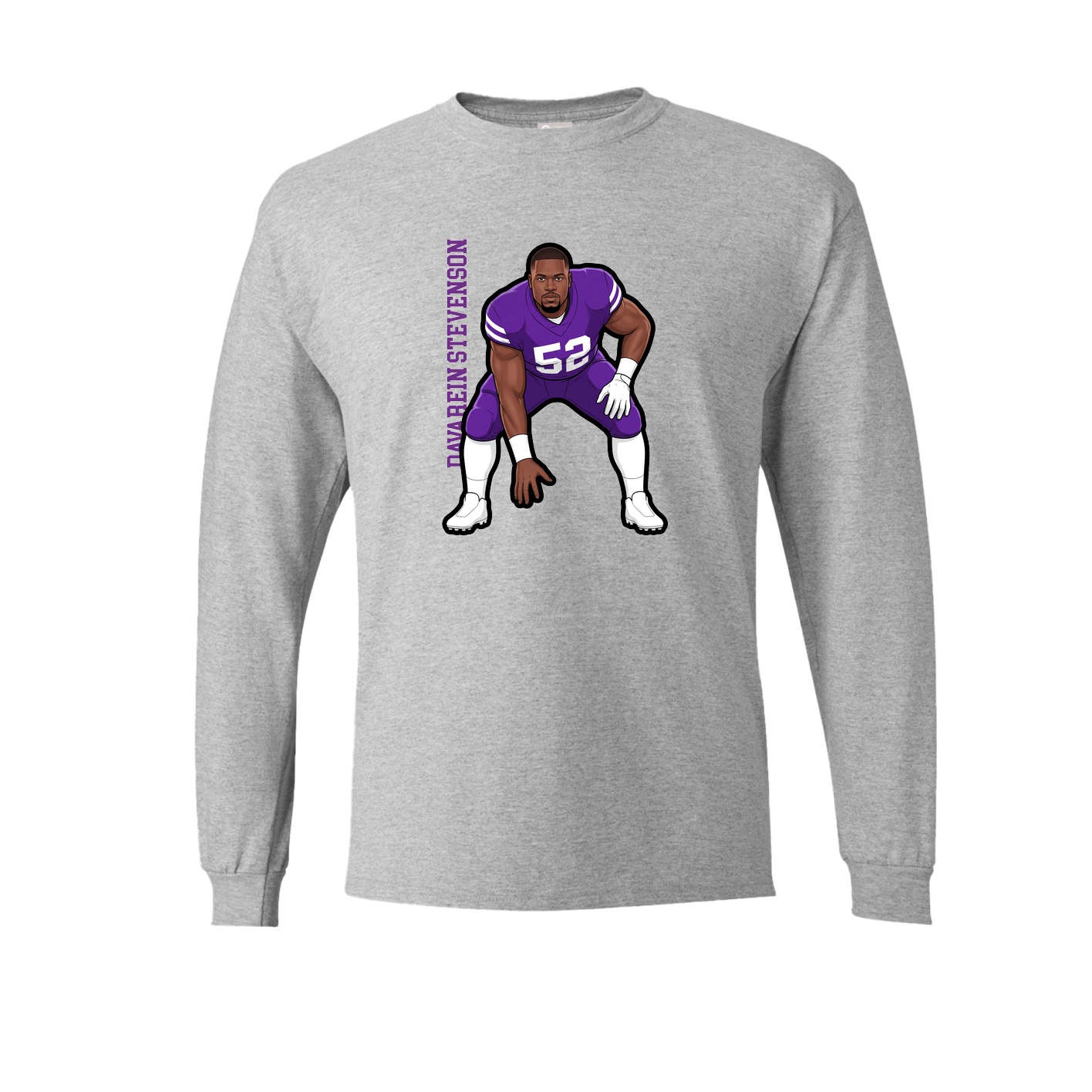 Long Sleeve Tee — Name Vertical in Grey