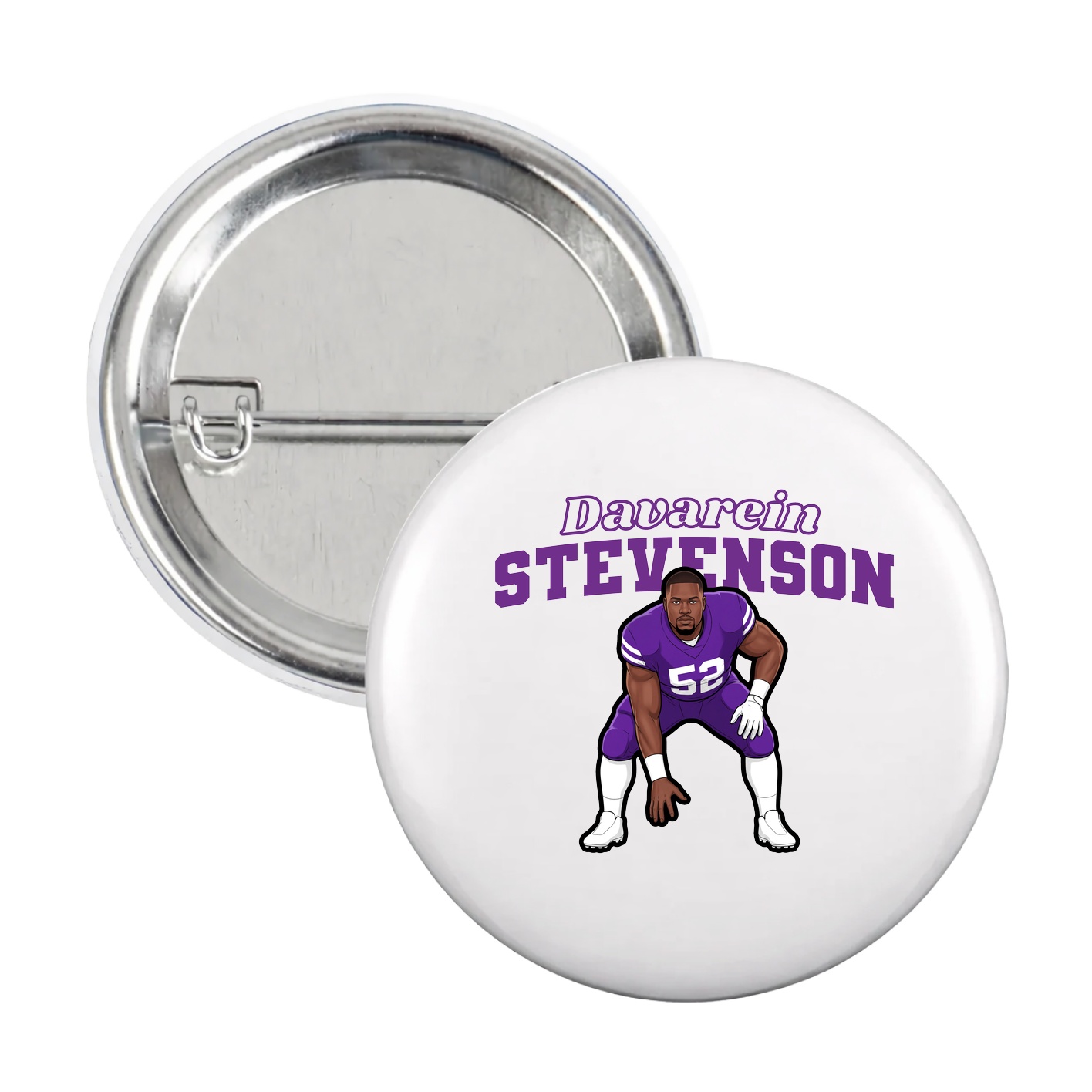 Game Day Button — Name Arch in White