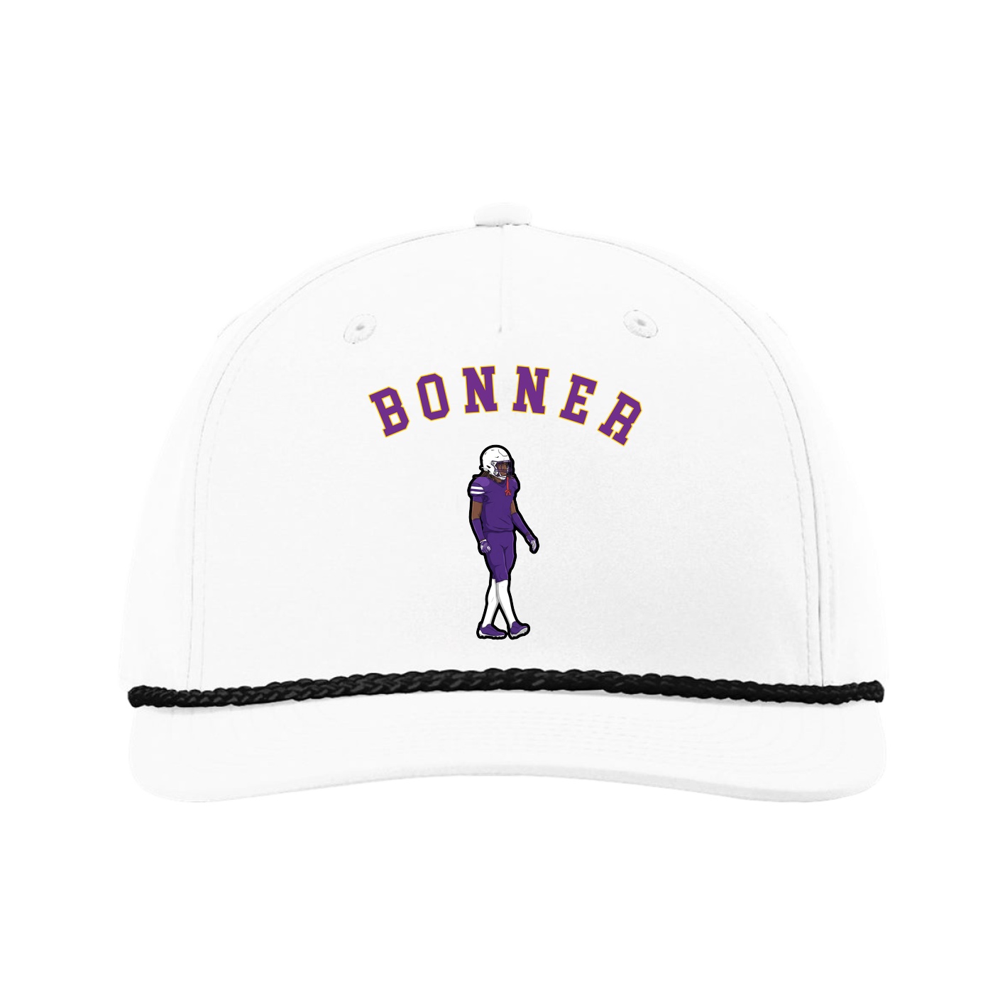 Five-Panel Classic Rope Cap — Shirsey Arch in White