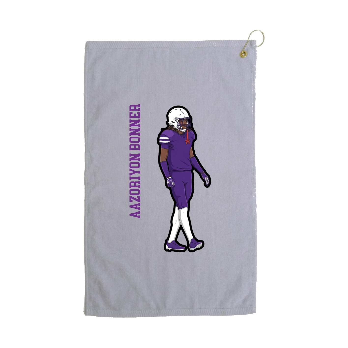 Golf Towel — Name Vertical in Grey