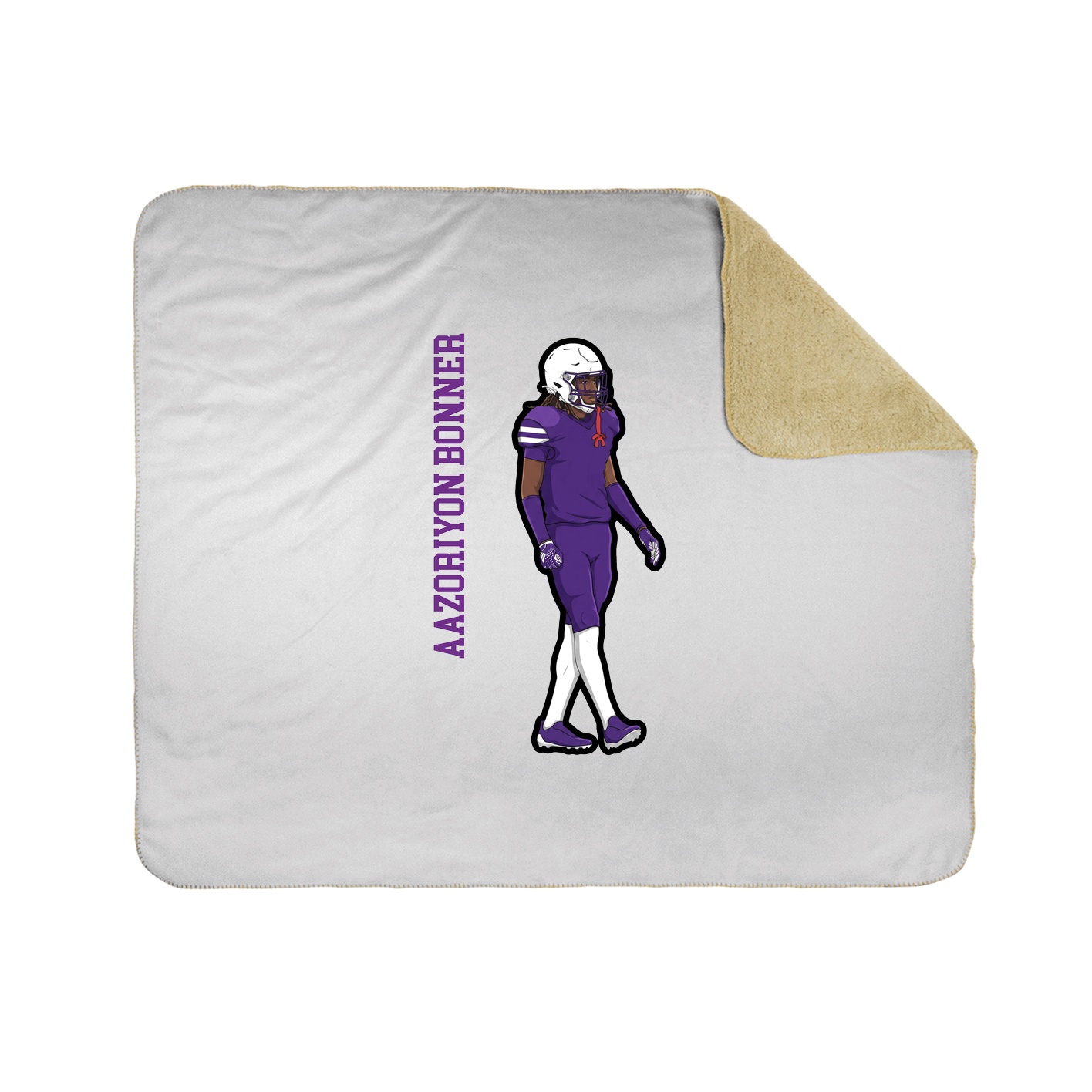 Throw Blanket — Name Vertical in White