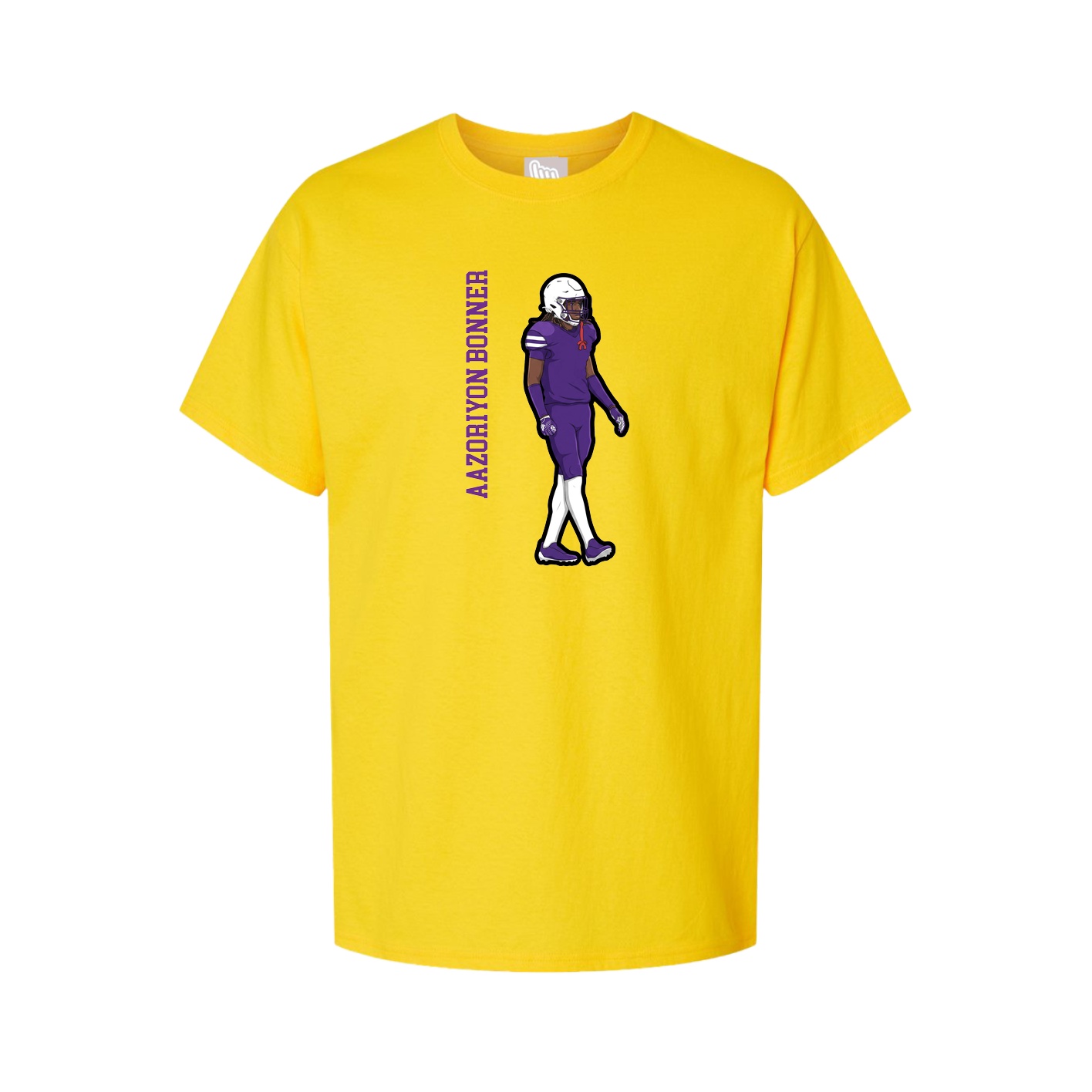 Youth Tee — Name Vertical in Gold