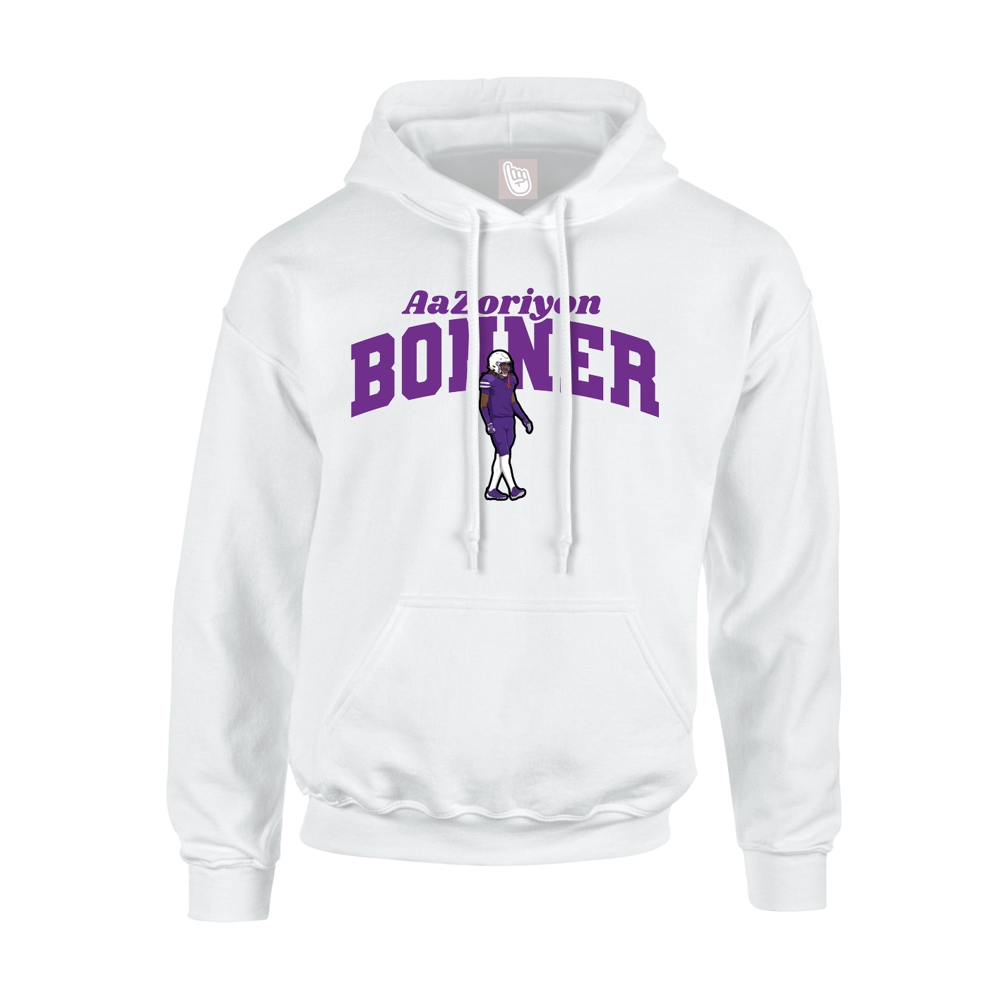 Youth Hoodie — Signature Arch in White