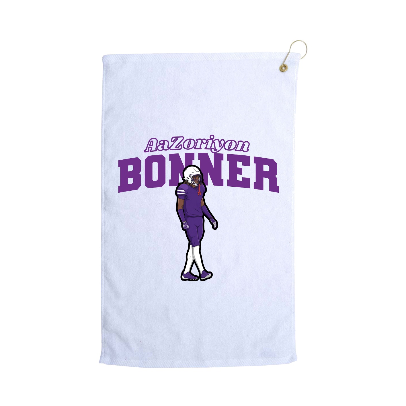 Golf Towel — Name Arch in White