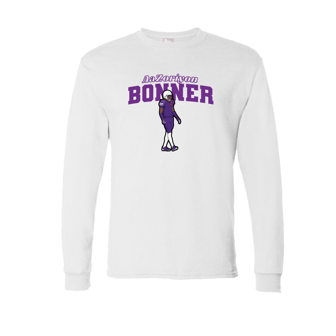 Long Sleeve Tee — Name Arch in White