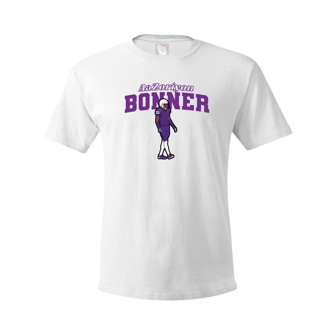 Youth Tee — Name Arch in White