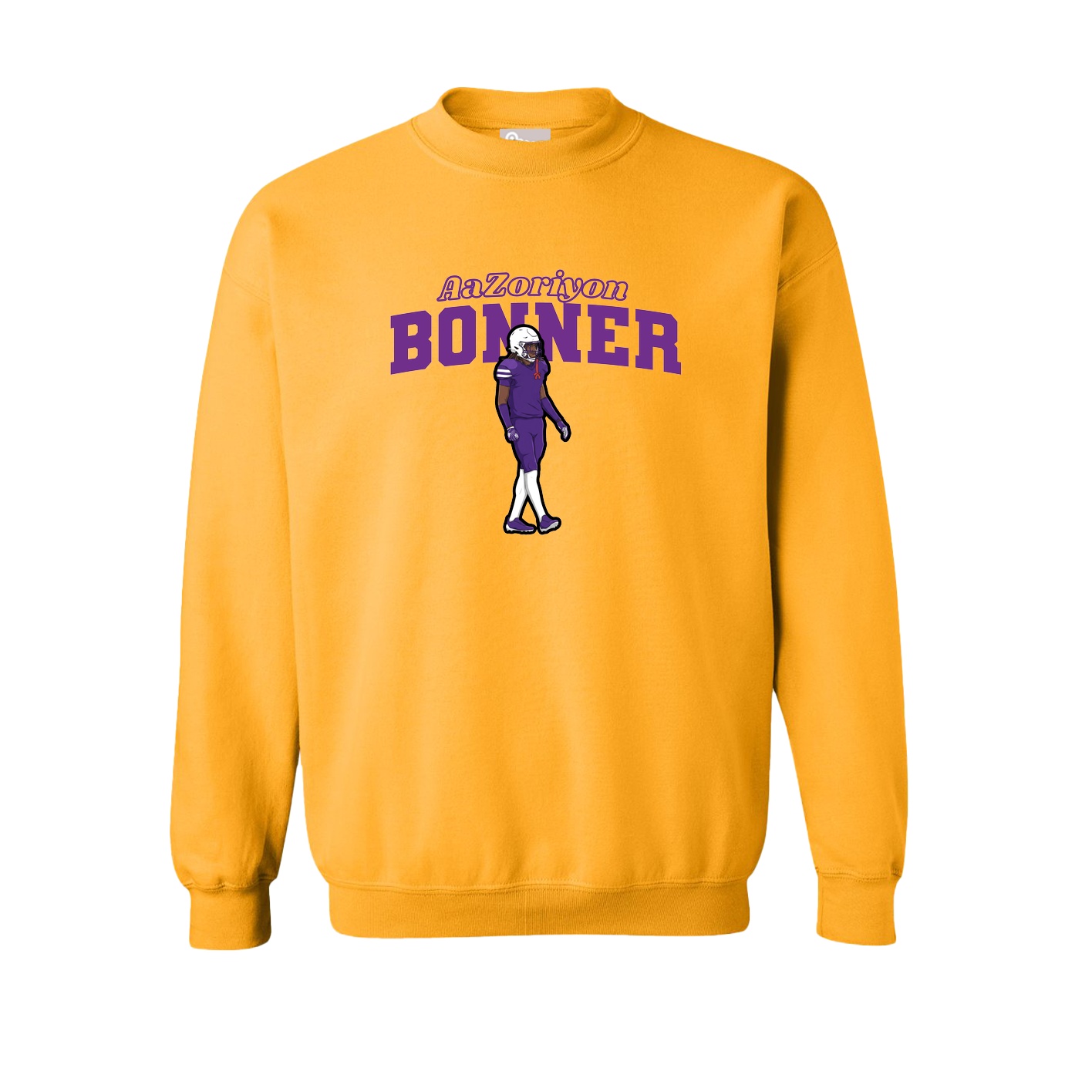 Fleece Crew — Name Arch in Gold