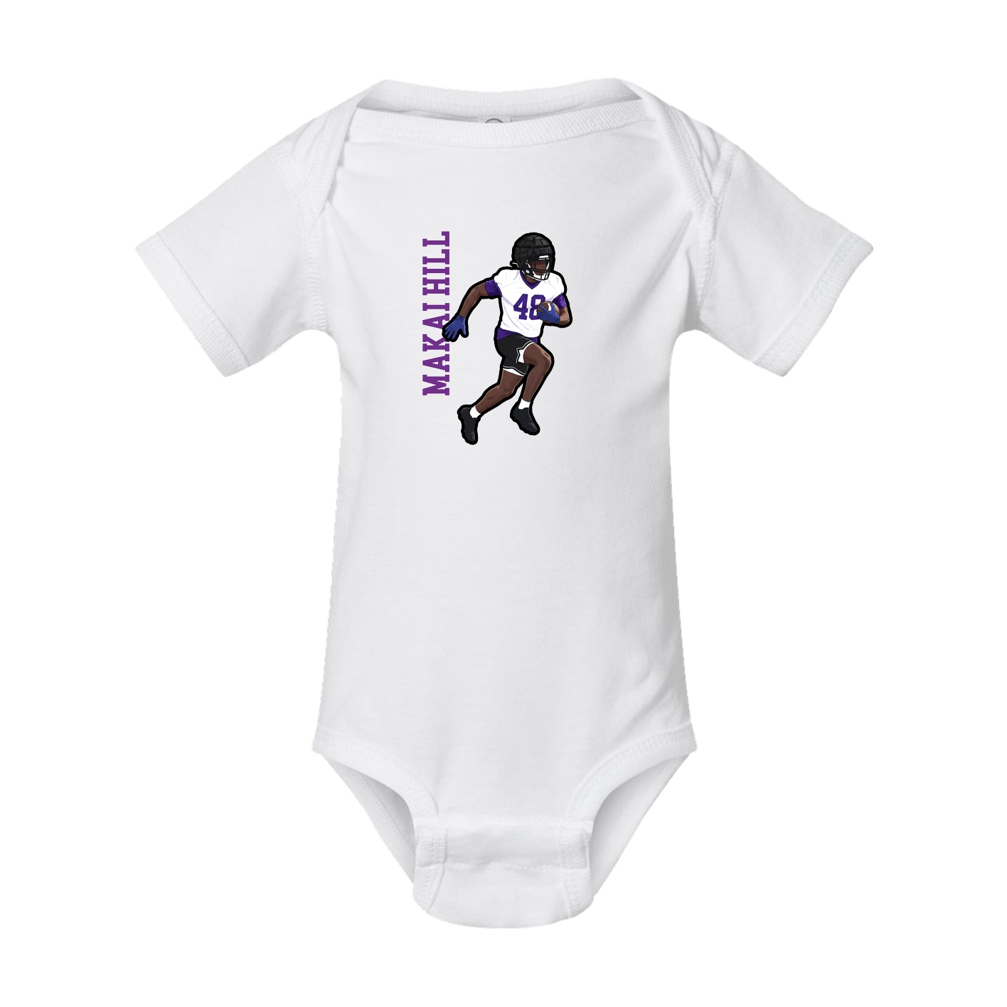Baby Onesie — Name Vertical in White