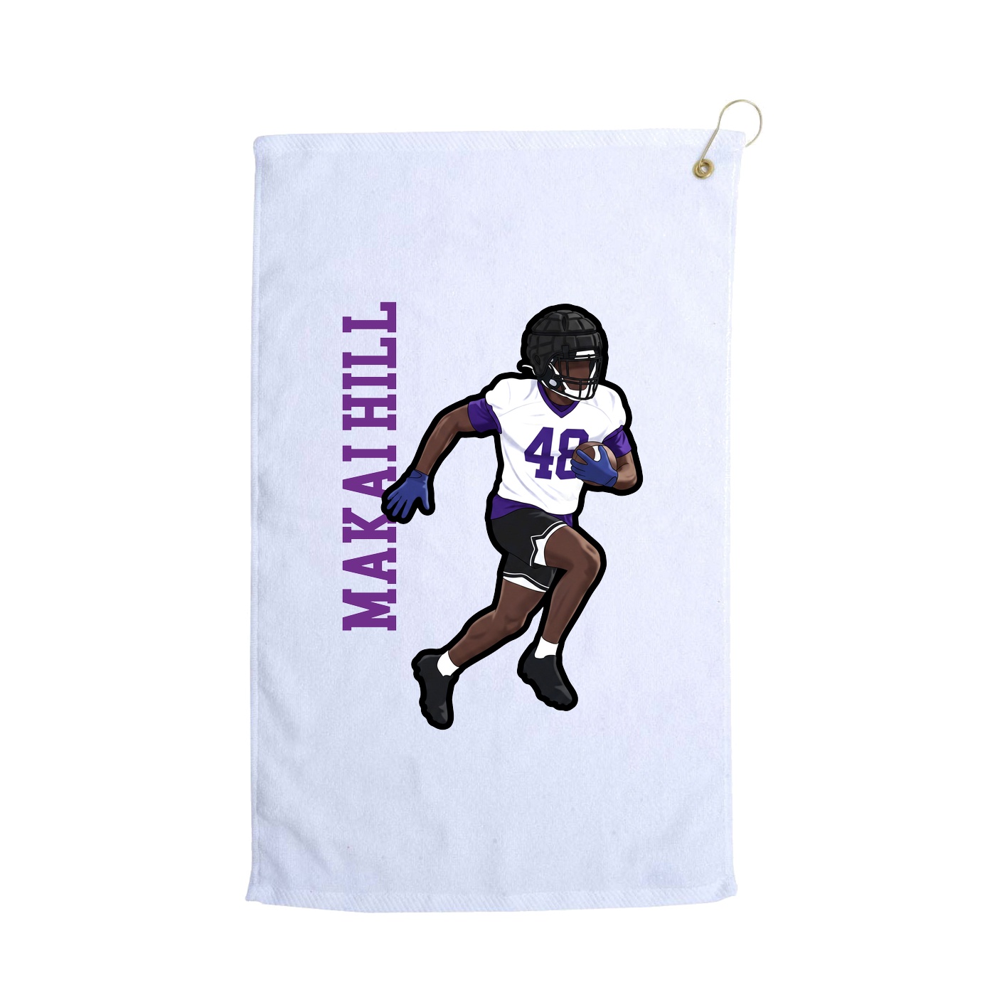 Golf Towel — Name Vertical in White