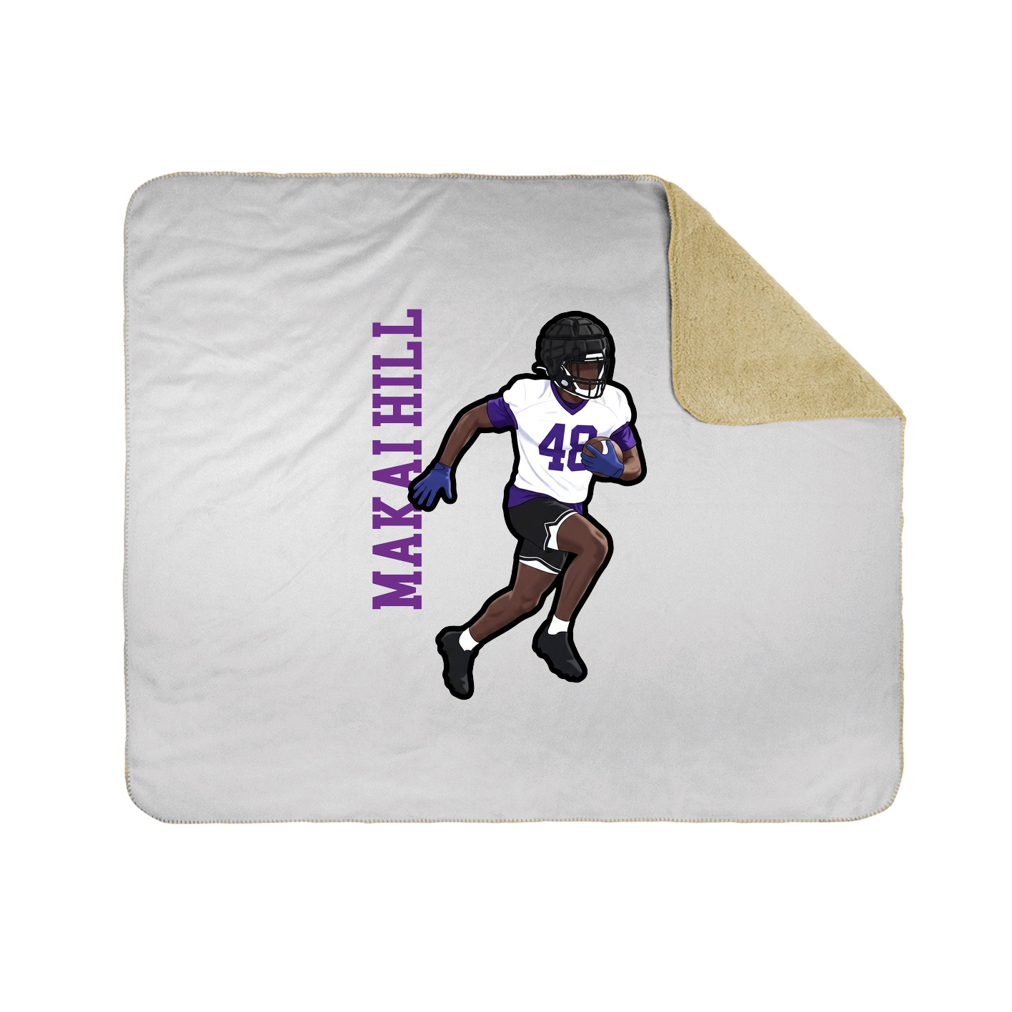 Throw Blanket — Name Vertical in White