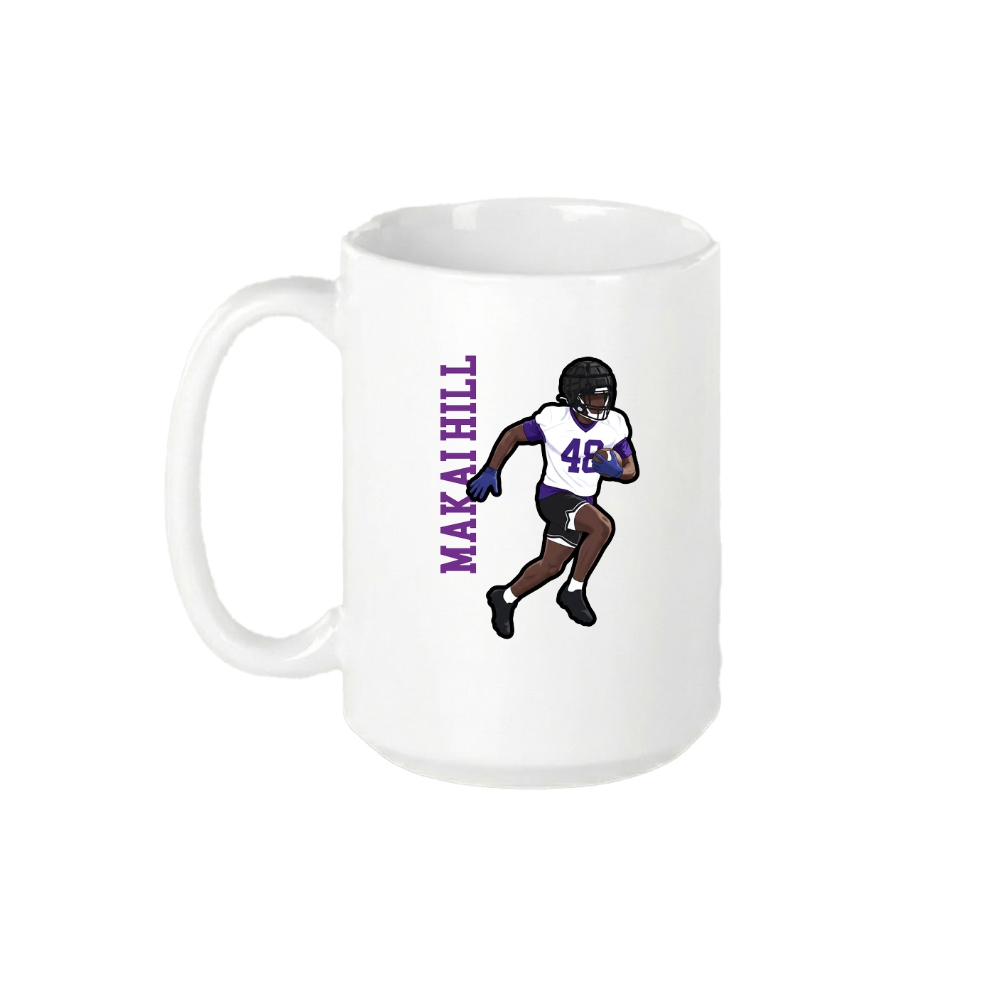 15oz Coffee Mug — Name Vertical in White