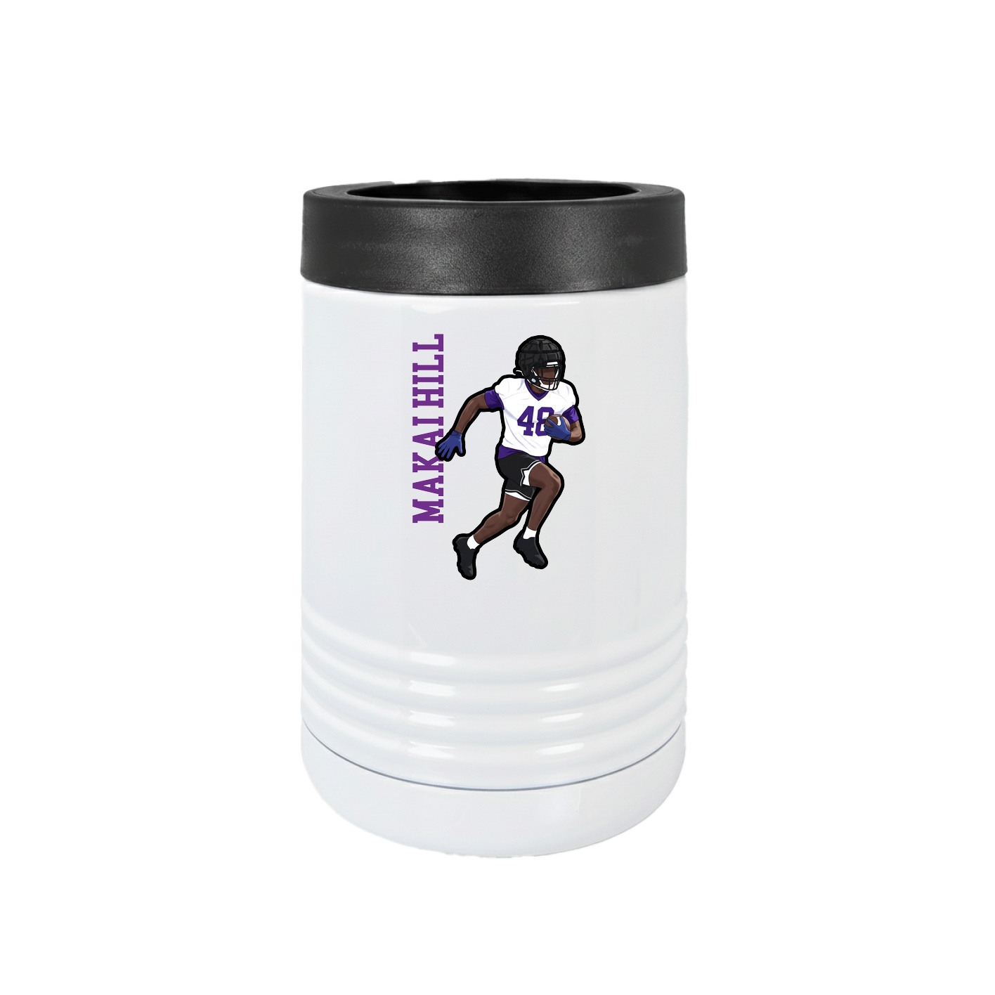 Beverage Holder — Name Vertical in White