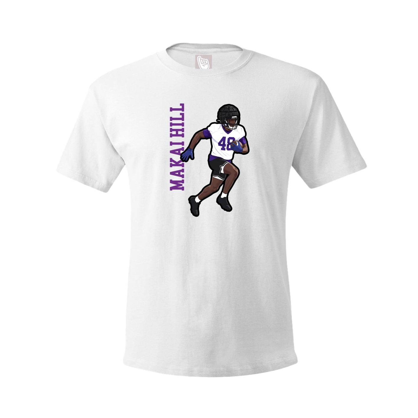 Tee — Name Vertical in White