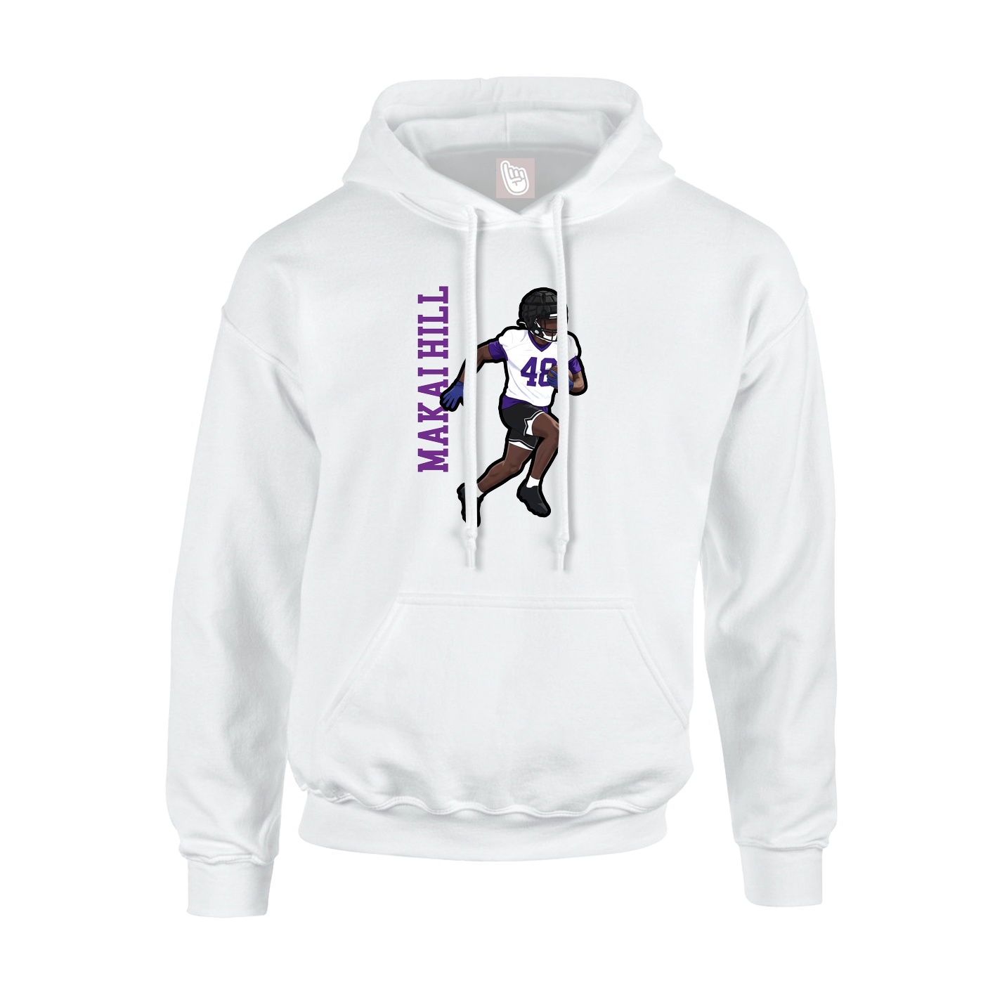 Hoodie — Name Vertical in White