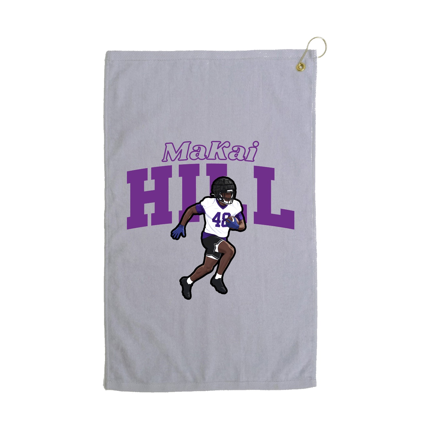 Golf Towel — Name Arch in Grey