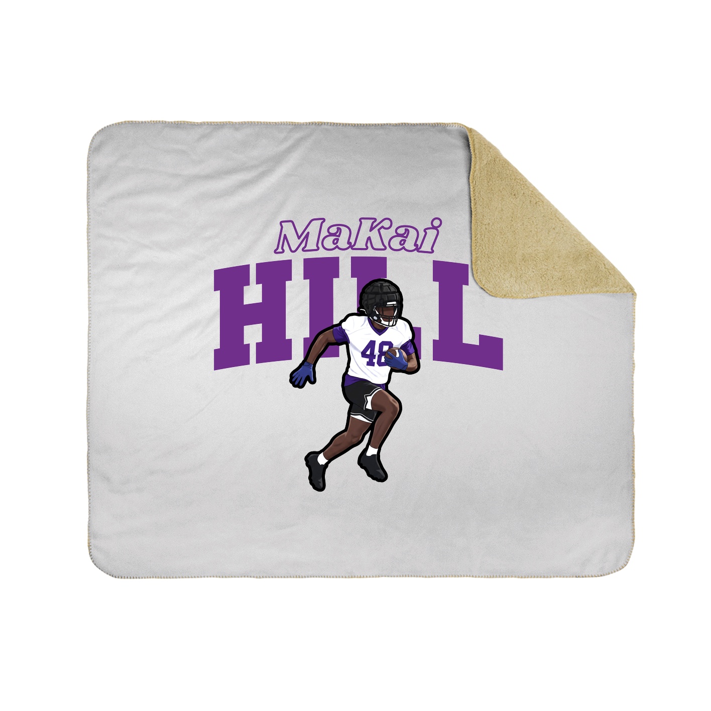 Throw Blanket — Name Arch in White