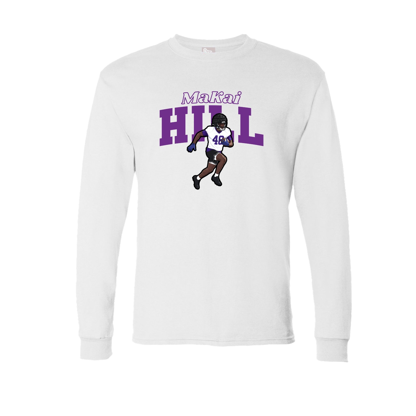 Long Sleeve Tee — Name Arch in White