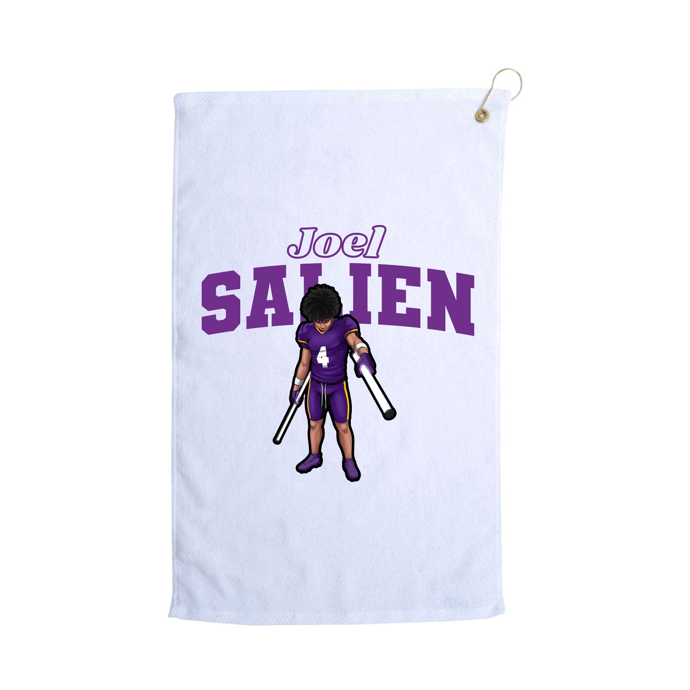Golf Towel — Name Arch in White