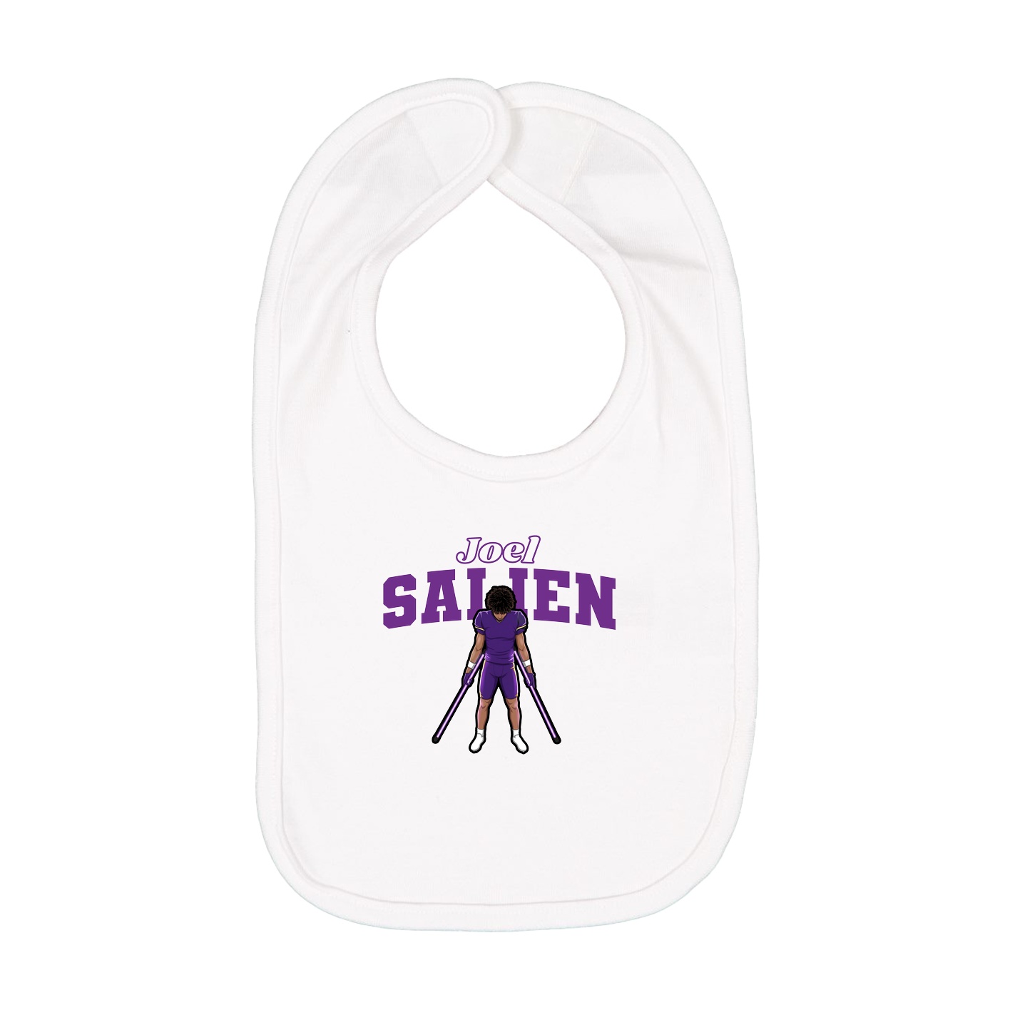Infant Bib — Name Arch in White