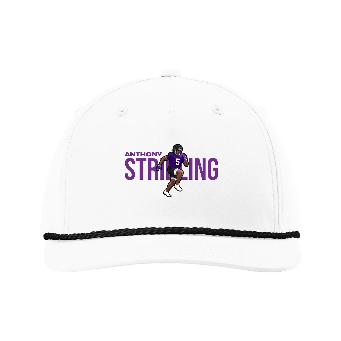 Five-Panel Classic Rope Cap — Player Name in White