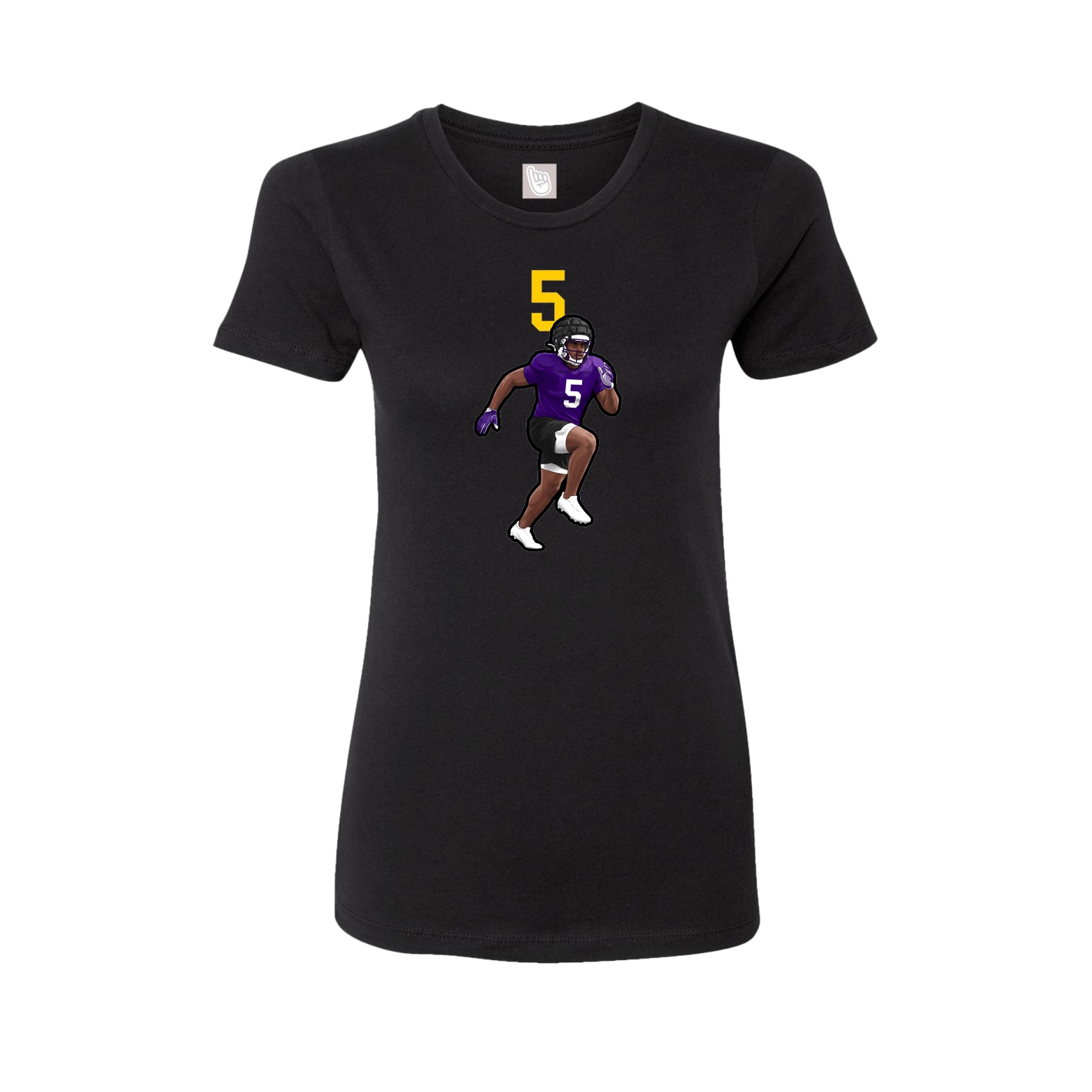 Fitted Women's Tee — Number Top in Black