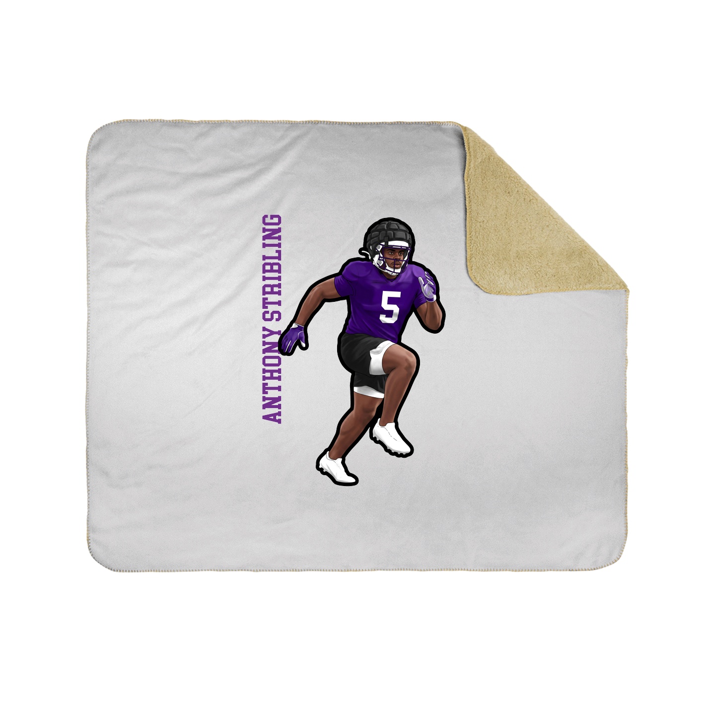 Throw Blanket — Name Vertical in White