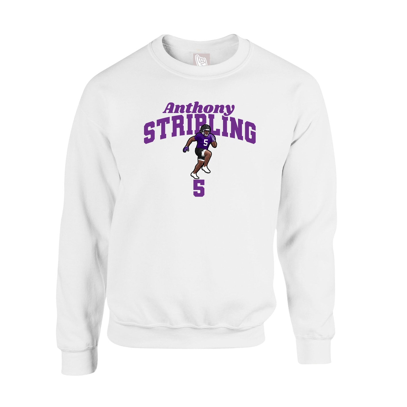 Fleece Crew — Signature Arch in White
