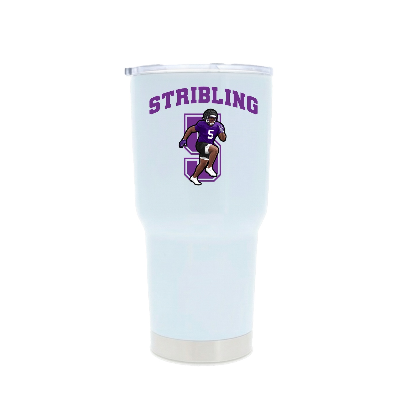 30oz Stainless Steel Tumbler — Number in White
