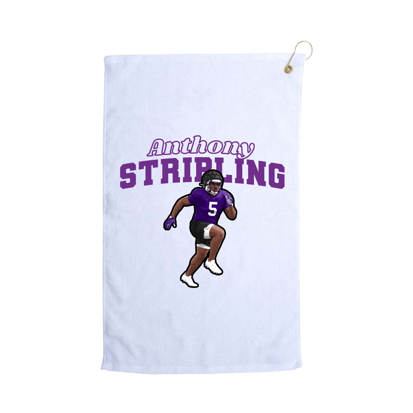 Golf Towel — Name Arch in White