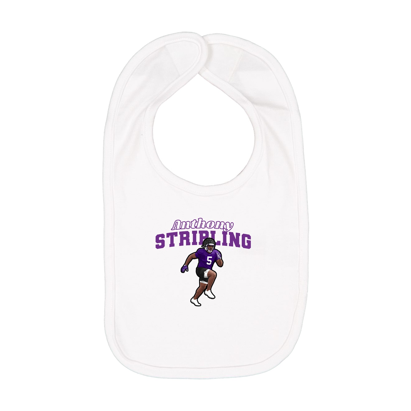 Infant Bib — Name Arch in White