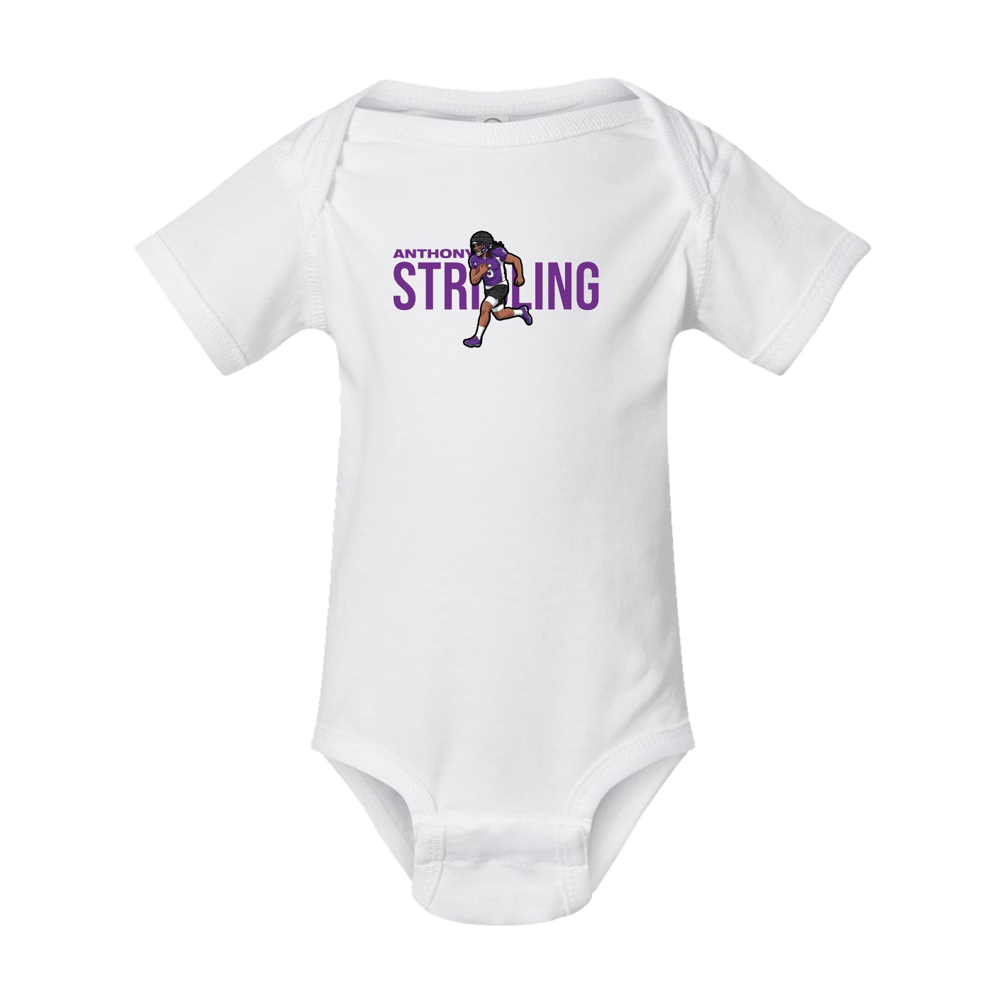 Baby Onesie — Player Name in White