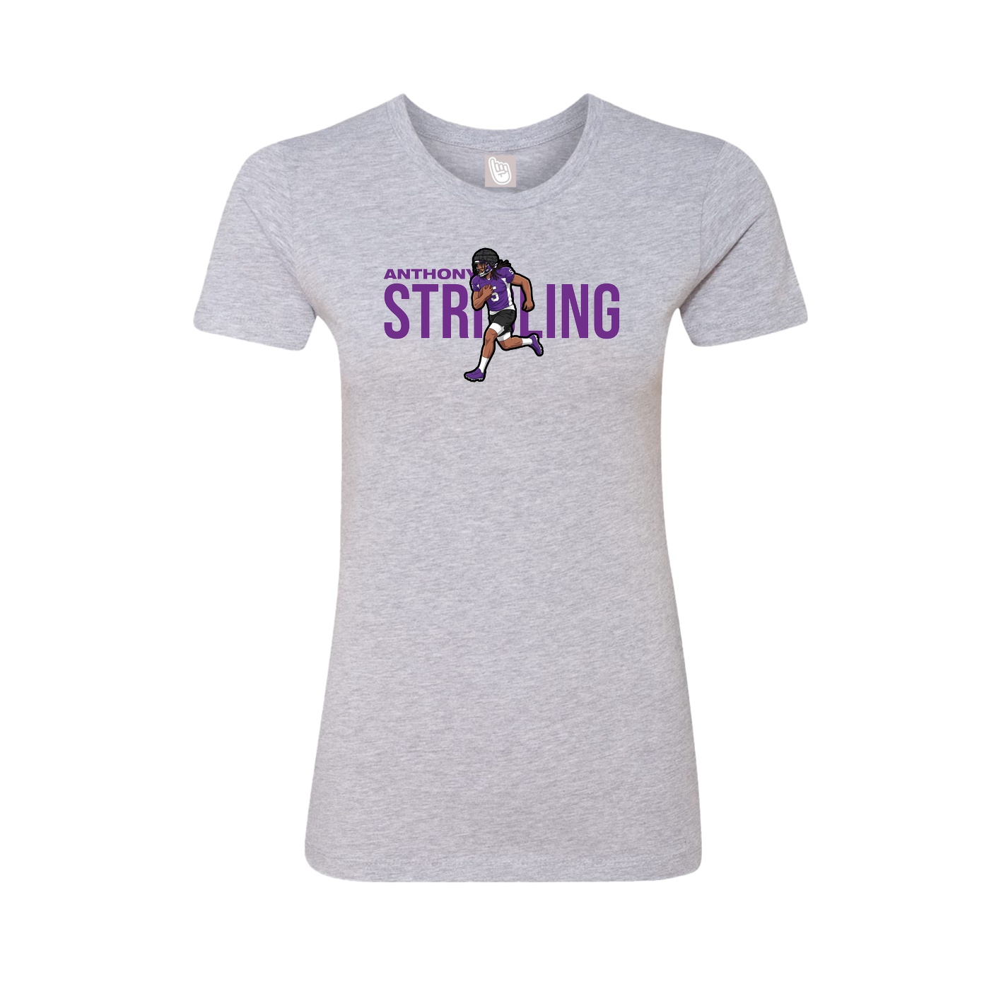 Fitted Women's Tee — Player Name in Grey