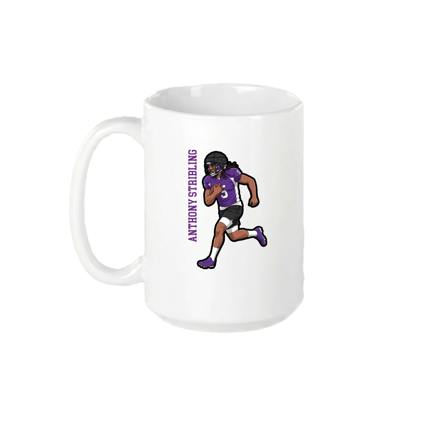 15oz Coffee Mug — Name Vertical in White