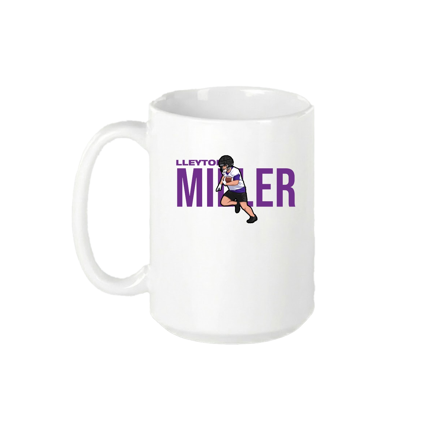 15oz Coffee Mug — Player Name in White