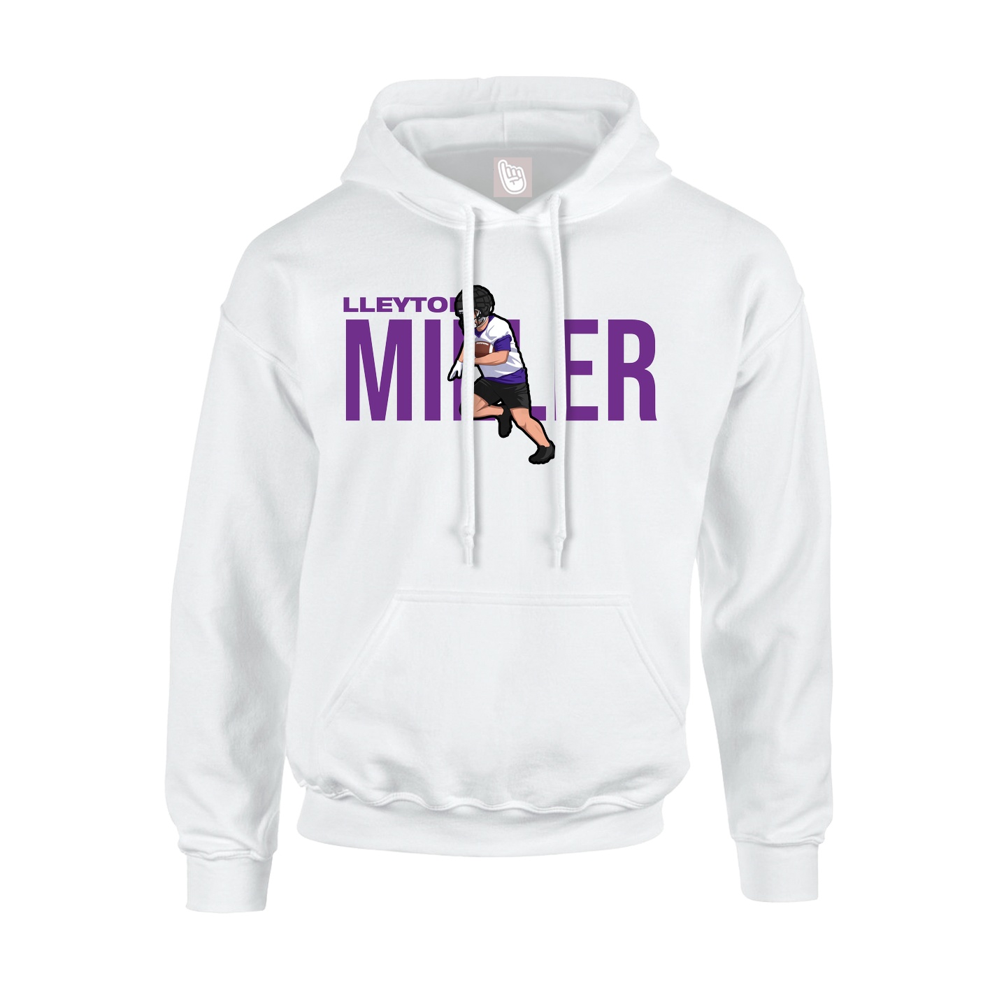 Youth Hoodie — Player Name in White